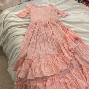Elegant Pink Ruffled Dress Mia Joy
